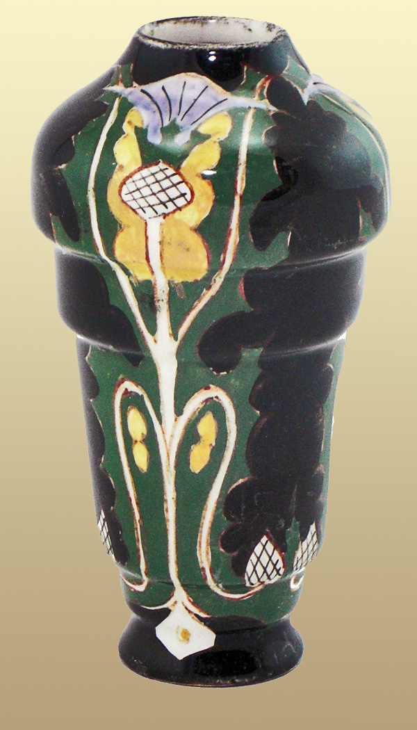 Nr.: 171, Already sold : decorative pottery made by Holland Utrecht, Description: Plateel Vase, Height 12 cm width 6,6 cm, period: Year 1893-1920, Decorator : , 