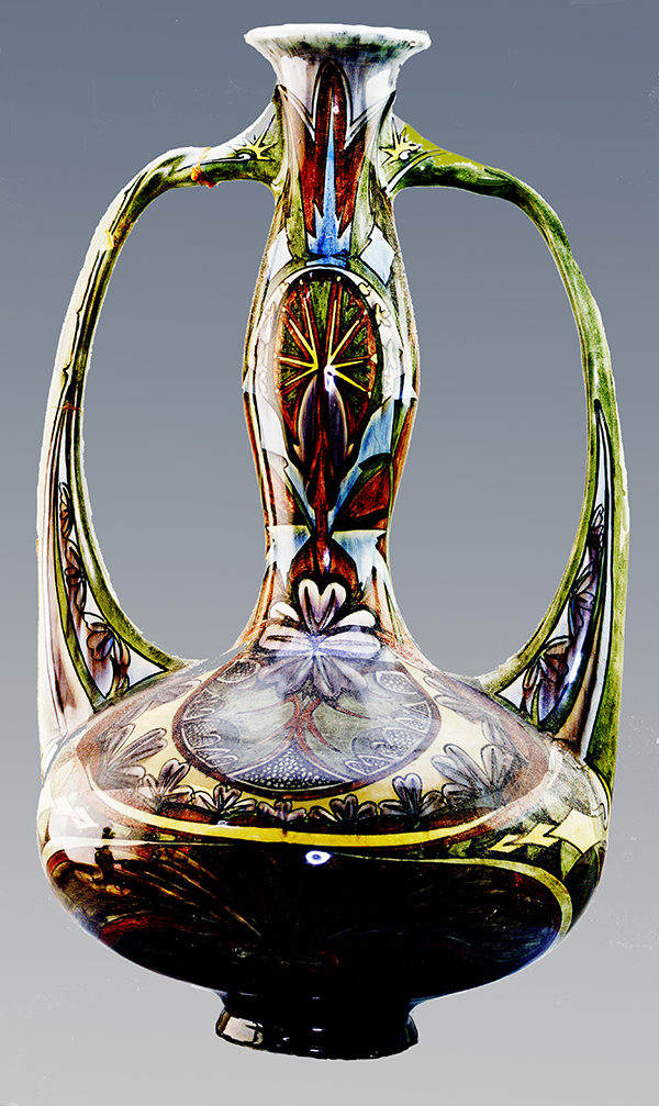 Nr.: 3, restoration project of an Distel vase, Description: restoration project of an Distel vase, Height 48 cm width 28 cm, period: Year 1895-1923, Decorator : unknown, 