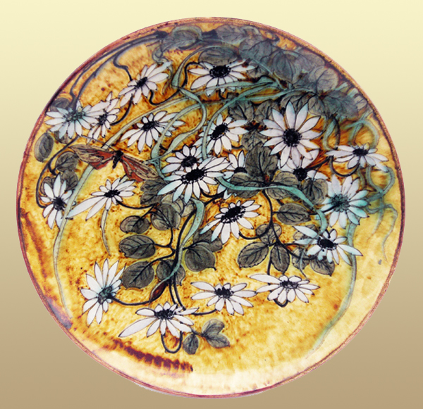 Nr.: 51, Already sold : decorative pottery made by Rozenburg, Description: Plateel Wall plate, Diameter 27,7 cm , period: Year 1895, Decorator : unknown, 