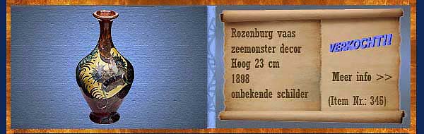 Nr.: 345, Reeds verkocht : sieraardewerk van Rozenburg	, Omschrijving: Plateel Draken Vaas