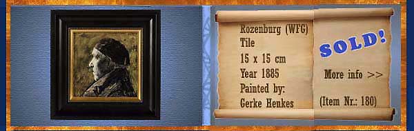 Nr.: 180, On offer decorative pottery of Rozenburg  Plateel Tile, Height 25 cm , Width 35 cm
