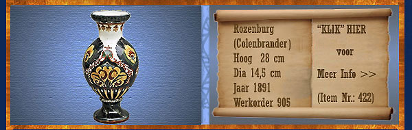 Nr.: 422, Te koop aangeboden sieraardewerk van Rozenburg