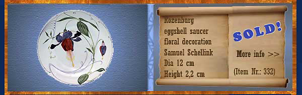 Nr.: 332, On offer decorative pottery of Rozenburg,  Description: (eierschaal) Schoteltje 