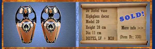 Nr.: 335, On offer decorative pottery of Distel, Description: Plateel Amphora Vase