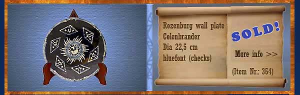 Nr.: 354, On offer decorative pottery of Rozenburg, Description: colenbrander Plateel Plate