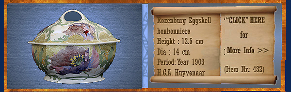 Nr.: 432, On offer decorative pottery of Rozenburg,  Description: (eggshell) Bonbonniere 