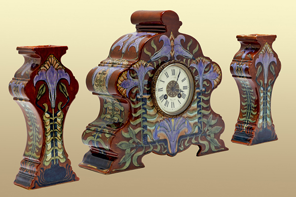 Nr.: 322, Already sold : a Rozenburg 3 piece mantle clock set