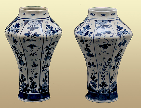 Nr.: 373, On offer a Couple Brantjes Vases Delft Blue