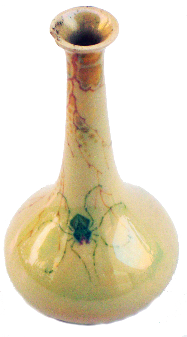 Nr.: 40, Already sold : decorative pottery made by St Lukas, Description: Plateel little vase, Height 10,6 cm width 5,8 cm, period: Year 1909-1933, Decorator : unknown, 