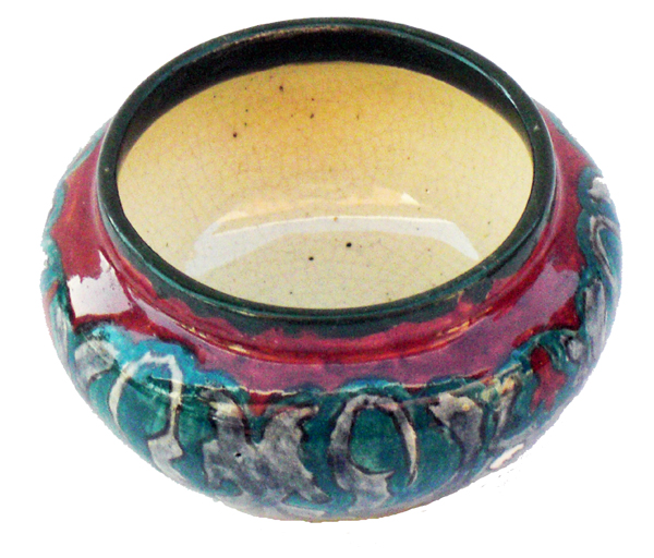 Nr.: 99, Already sold : decorative pottery made by Brantjes, Description: Plateel Miniature, Height 4,5 cm width 7,9 cm, period: Year 1896, Decorator : unknown, 