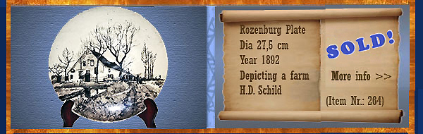 Nr.: 264, On offer decorative pottery of Rozenburg	, Description: Plateel Plate, Diameter 27 cm