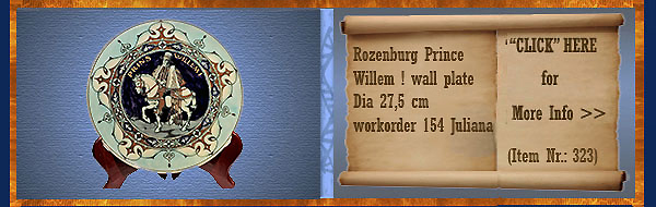 Nr.: 323, On offer decorative pottery of Rozenburg	, Description: Prins Willem I Plate